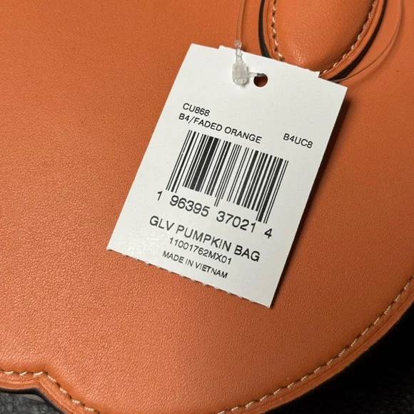 NWT Coach Orange Pumpkin Leather Bag CU868 - Picture 11 of 11